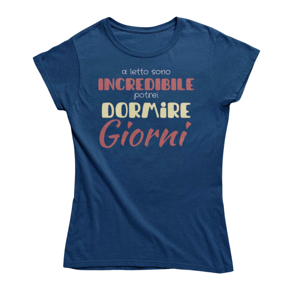 T-Shirt Uomo Divertente Con Stampa Incredibile a Letto