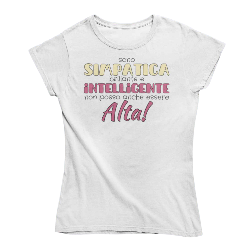 T-Shirt Donna Divertente Con Stampa Simpatica Non Alta