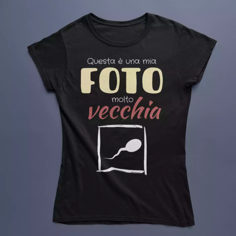 T-Shirt Donna Divertente Con Stampa Mia Vecchia Foto