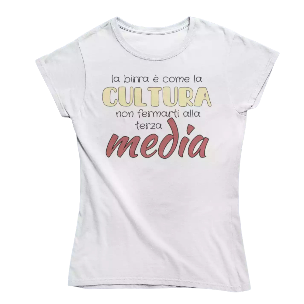 T-Shirt Uomo Divertente Con Stampa La Birra è Come La Cultura