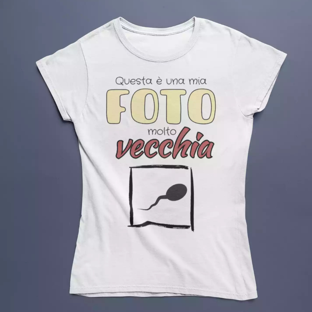 T-Shirt Donna Divertente Con Stampa Mia Vecchia Foto