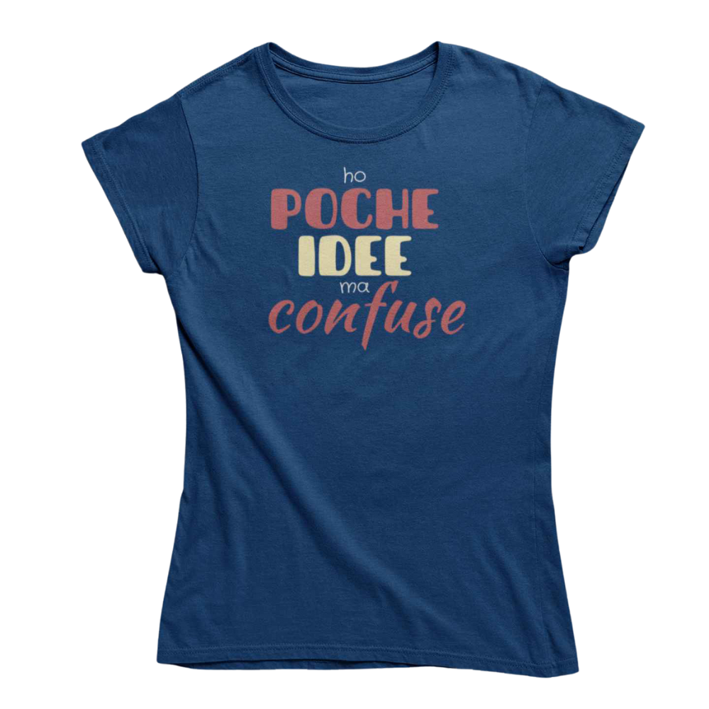 T-Shirt Uomo Divertente Con Stampa Poche Idee Ma Confuse