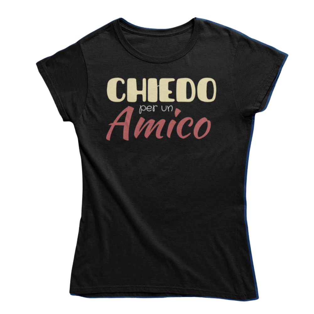 T-Shirt Uomo Divertente Con Stampa Chiedo Per Un Amico
