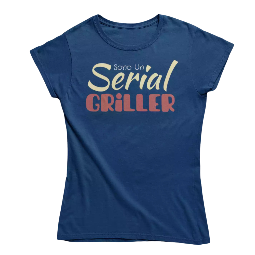 T-Shirt Uomo Divertente Con Stampa Sono Un Serial Griller