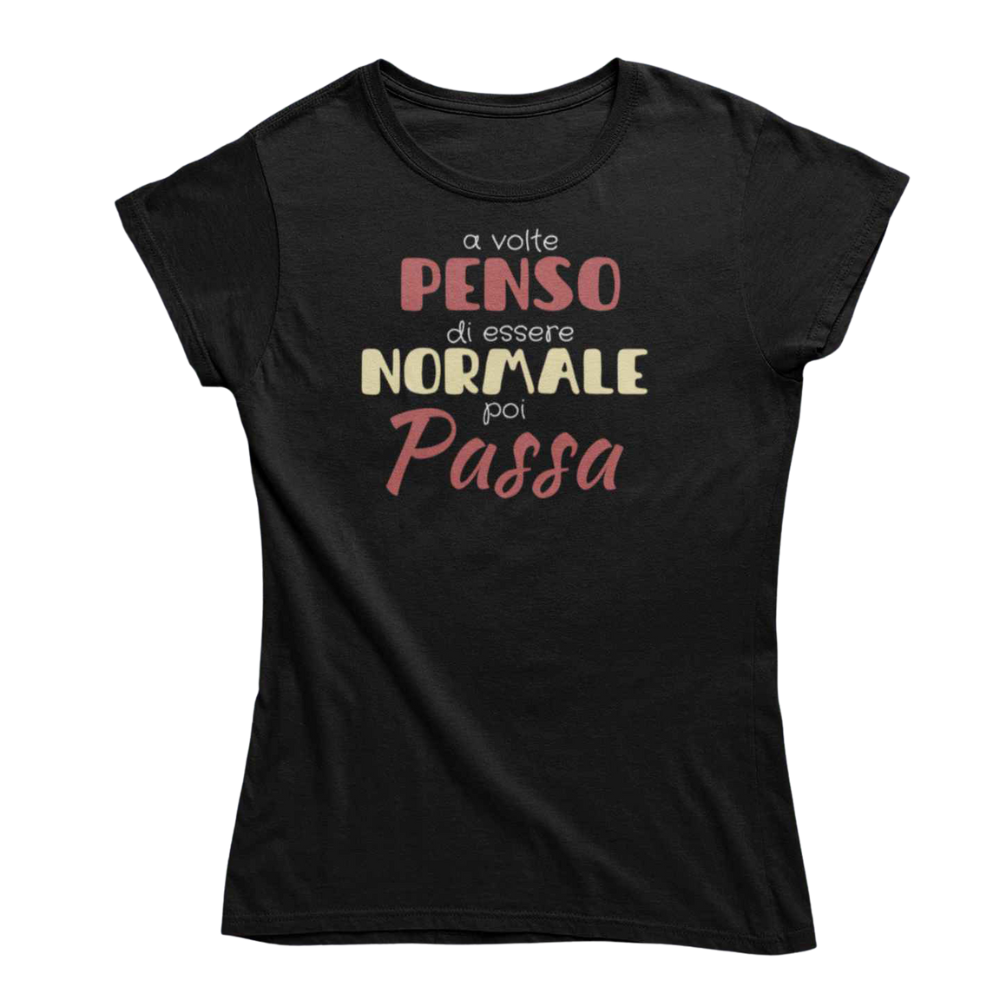 T-Shirt Uomo Divertente Con Stampa Penso Di Essere Normale