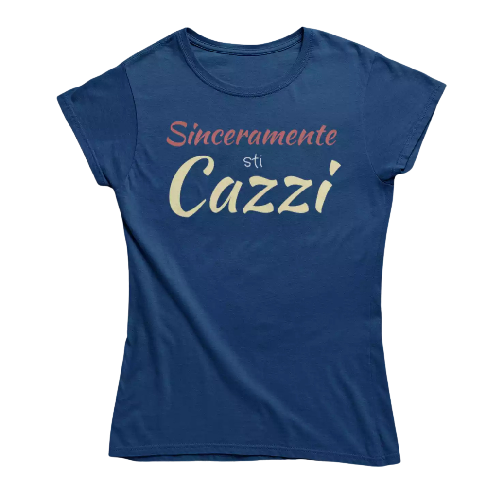 T-Shirt Donna Divertente Con Stampa Sinceramente Sticazzi