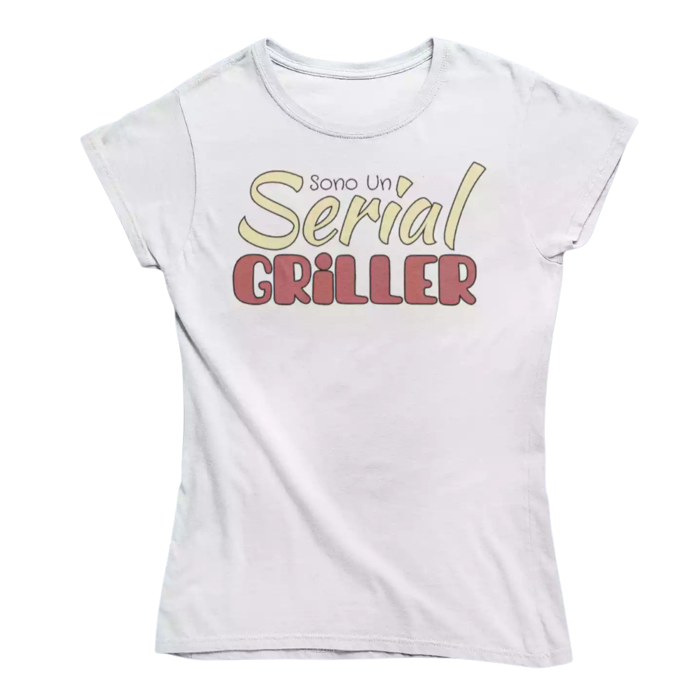 T-Shirt Uomo Divertente Con Stampa Sono Un Serial Griller