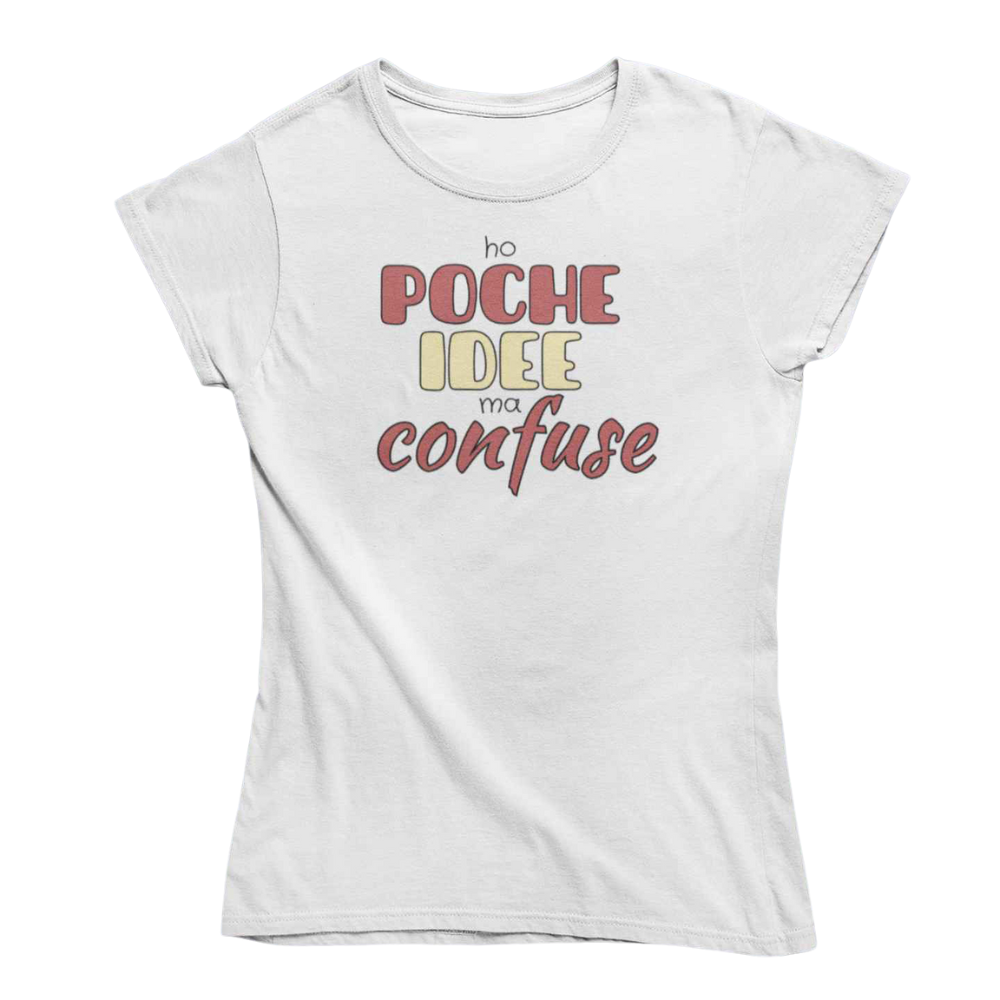 T-Shirt Uomo Divertente Con Stampa Poche Idee Ma Confuse