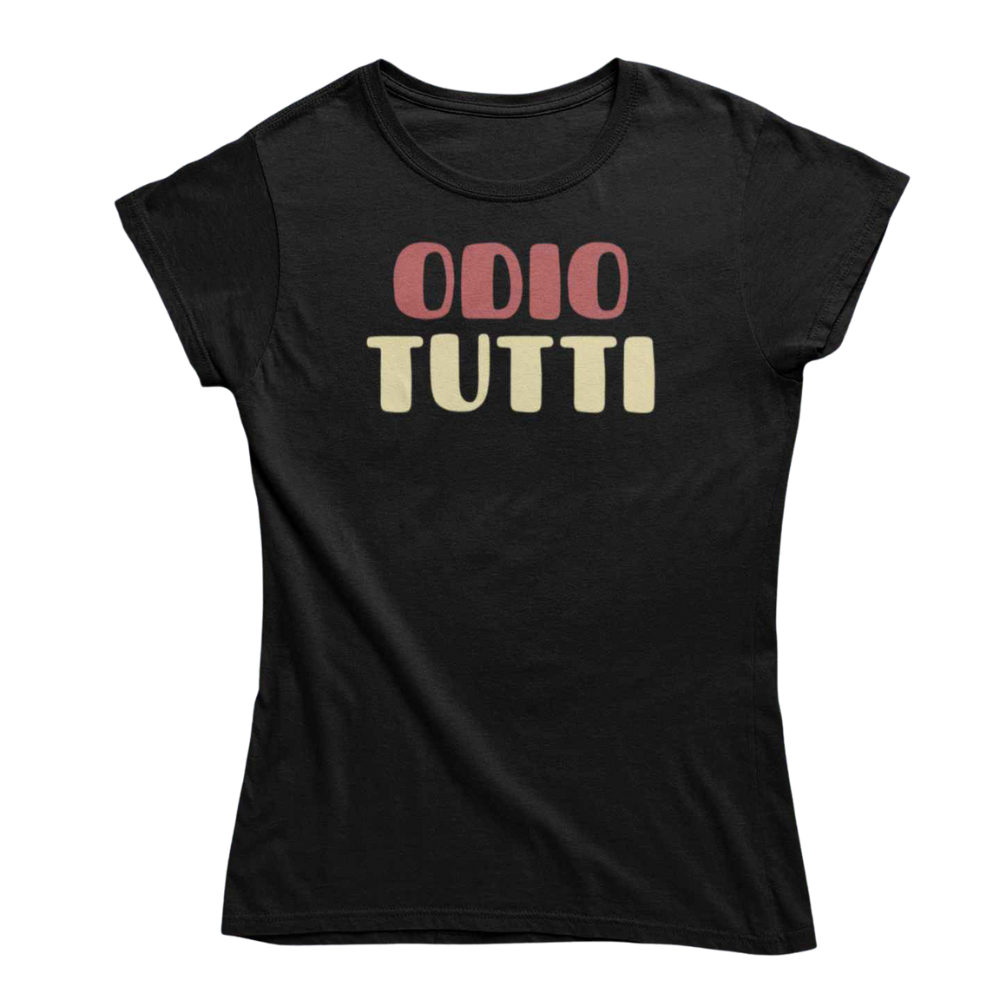 T-Shirt Uomo Divertente Con Stampa Odio Tutti