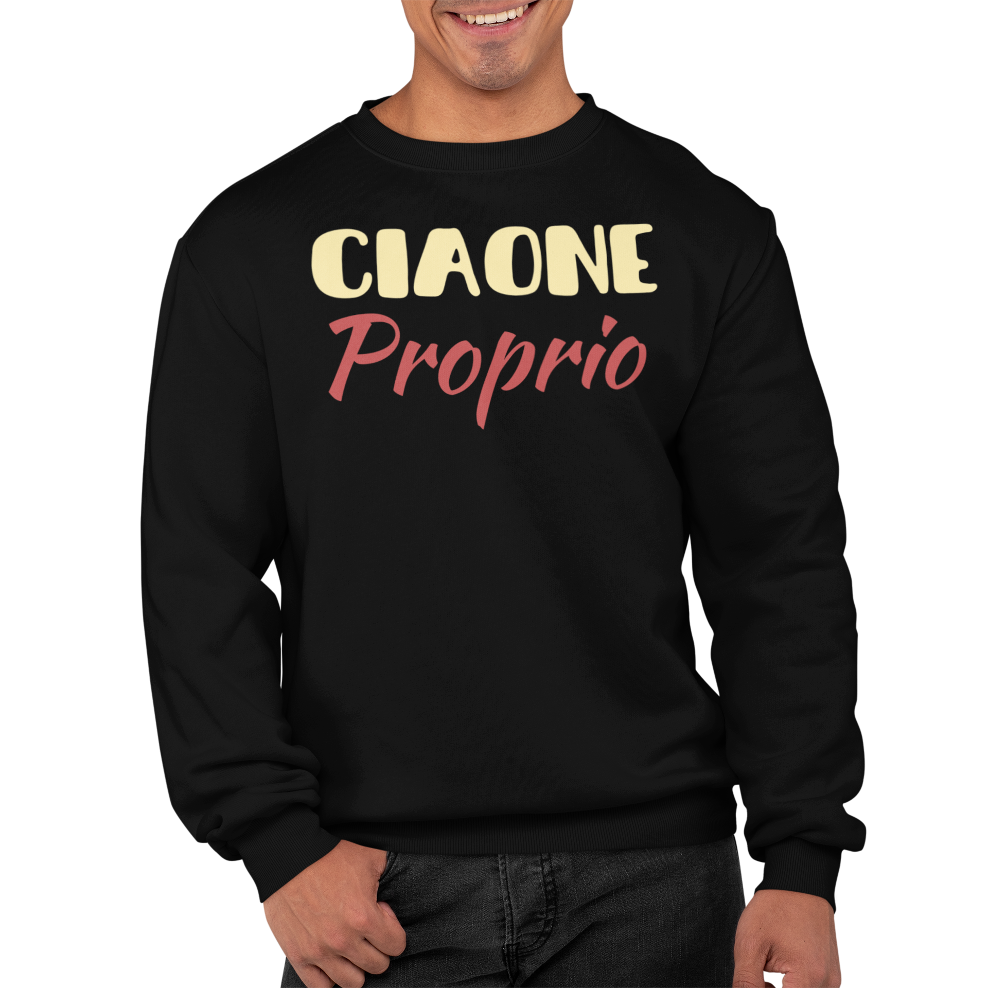 Felpa Girocollo Con Stampa Ciaone Proprio