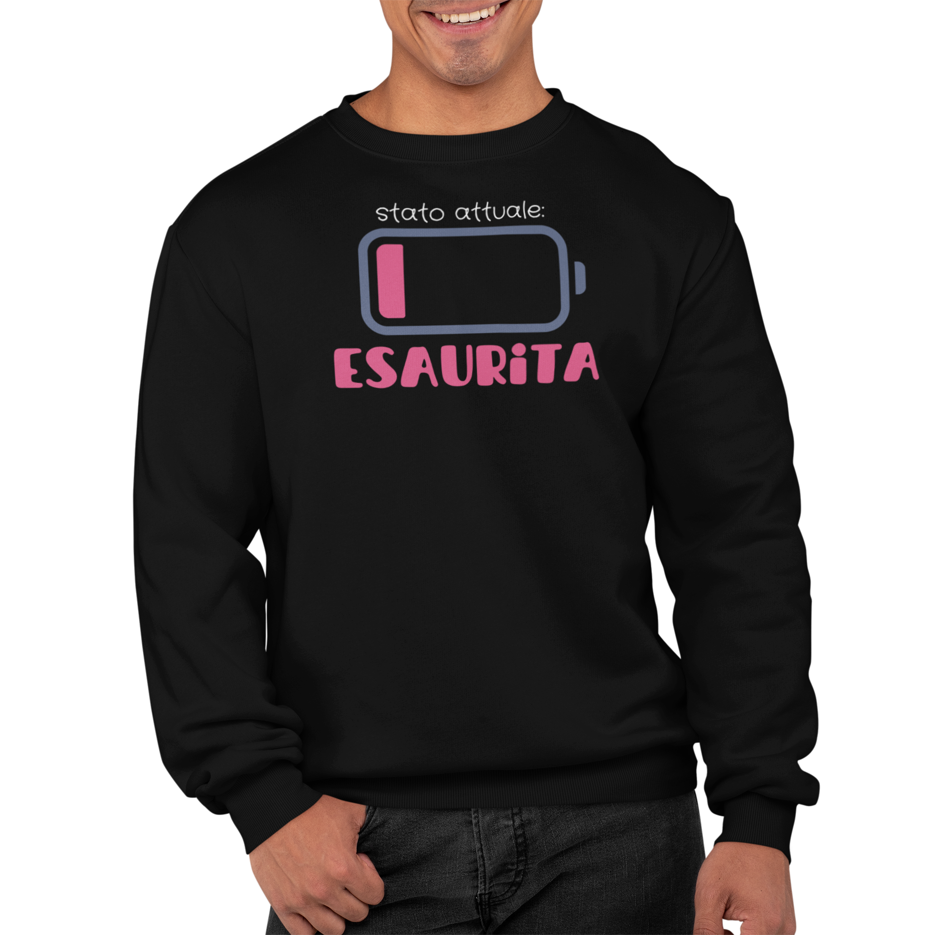 Felpa Girocollo Con Stampa Esaurita