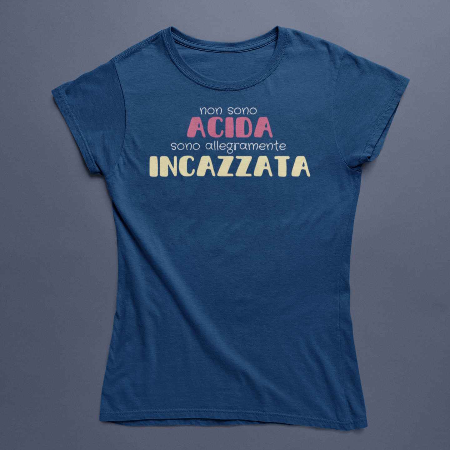 T-Shirt Donna Divertente Con Stampa Non Sono Acida