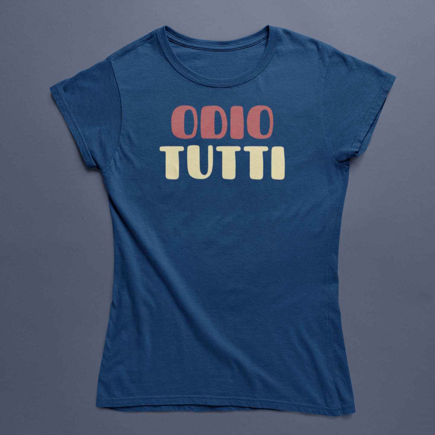 T-Shirt Uomo Divertente Con Stampa Odio Tutti
