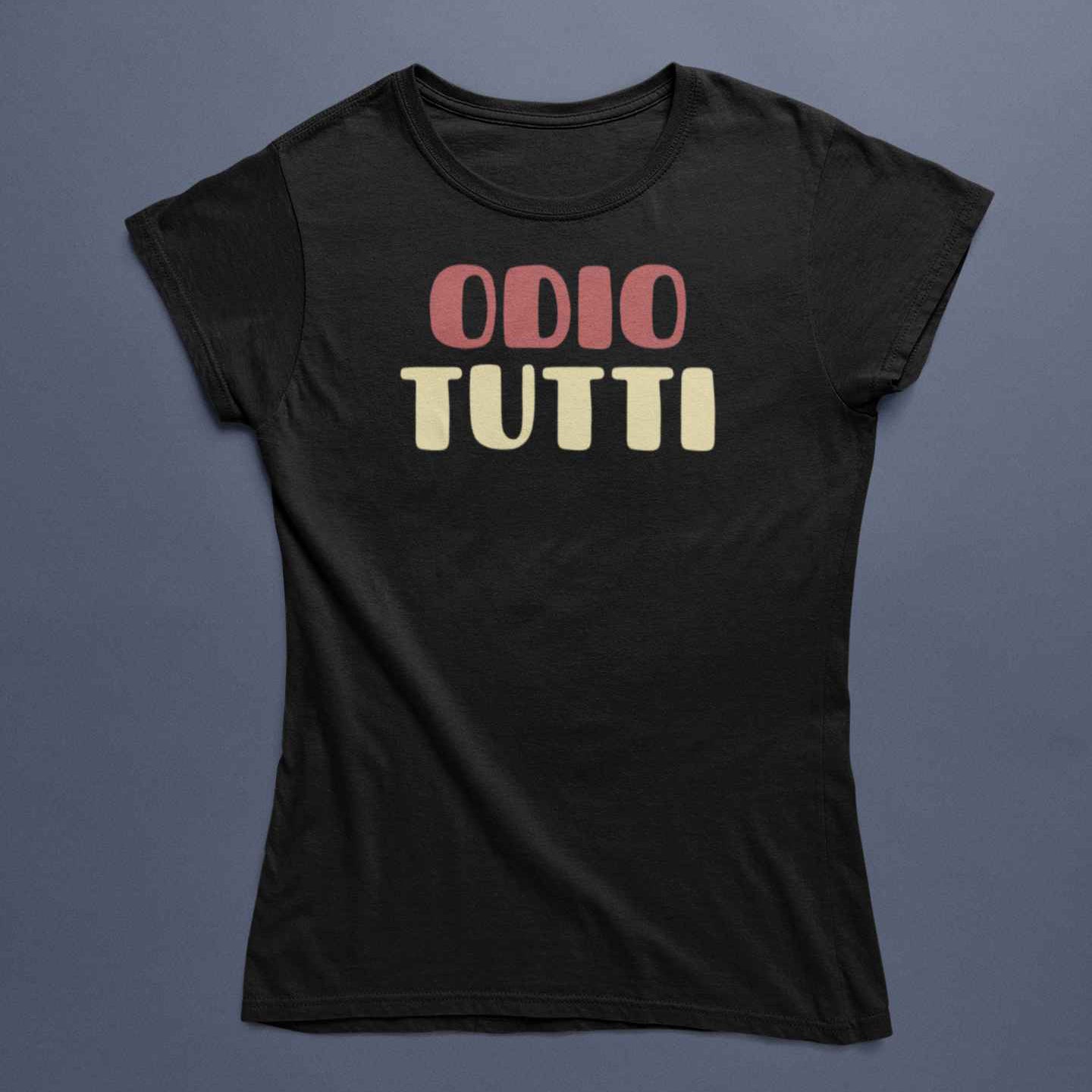 T-Shirt Uomo Divertente Con Stampa Odio Tutti