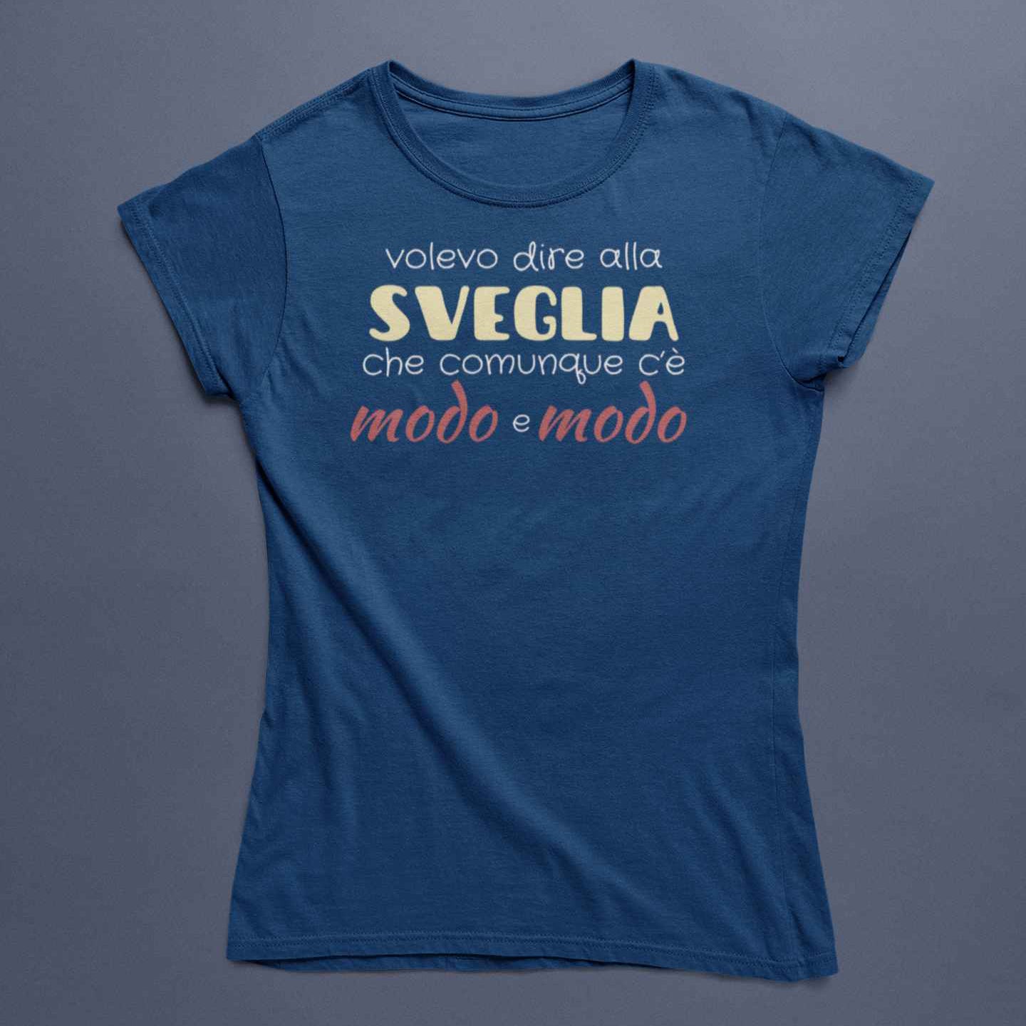 T-Shirt Donna Divertente Con Stampa Modo e Modo