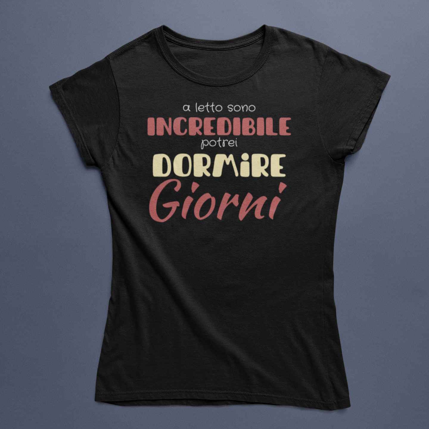 T-Shirt Donna Divertente Con Stampa Incredibile a Letto
