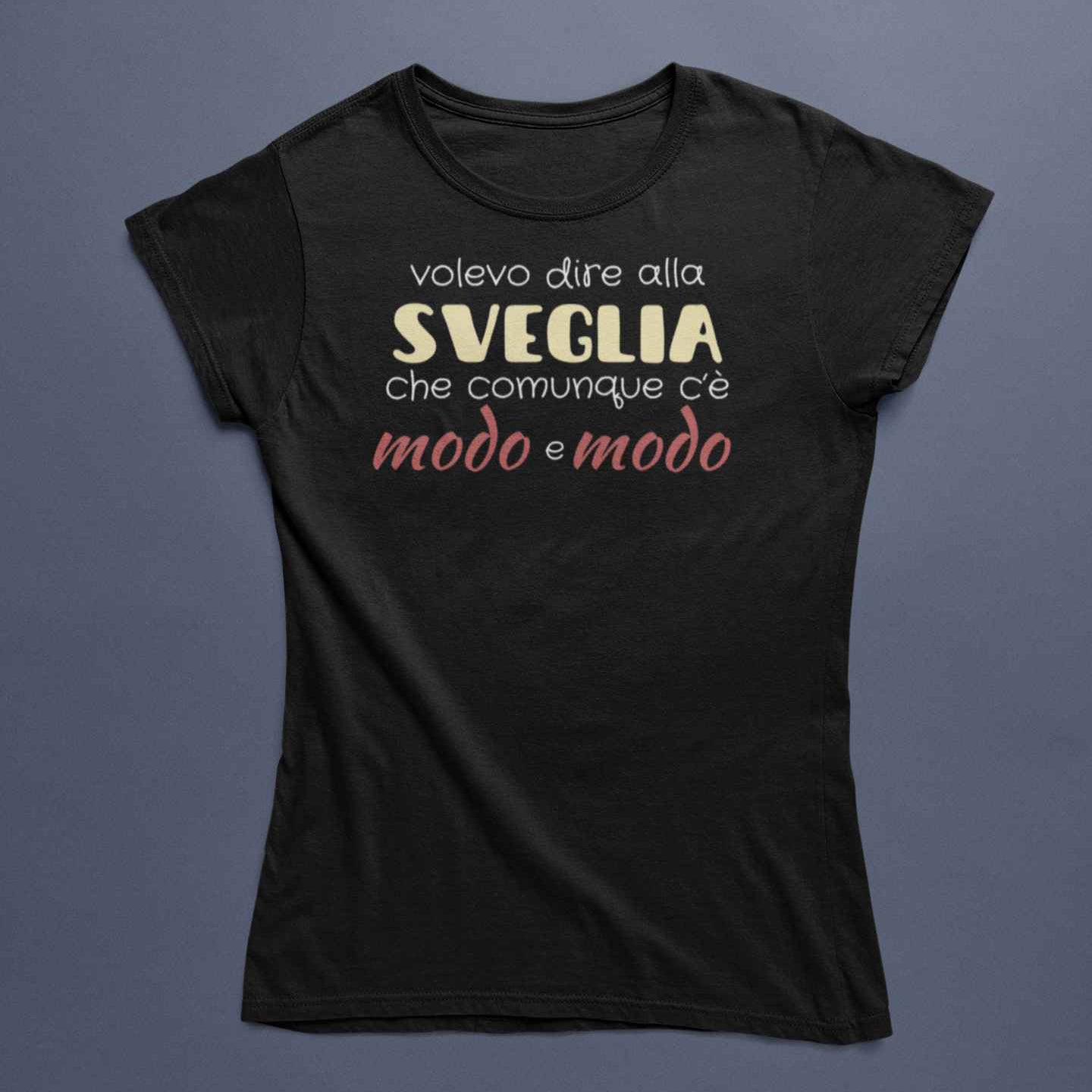 T-Shirt Donna Divertente Con Stampa Modo e Modo