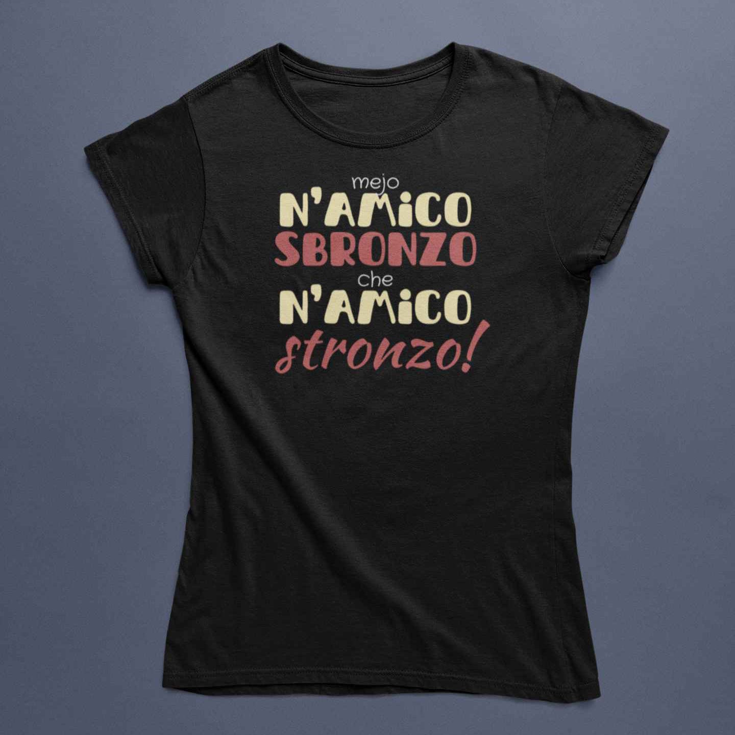 T-Shirt Uomo Divertente Con Stampa Mejo N'Amico Sbronzo