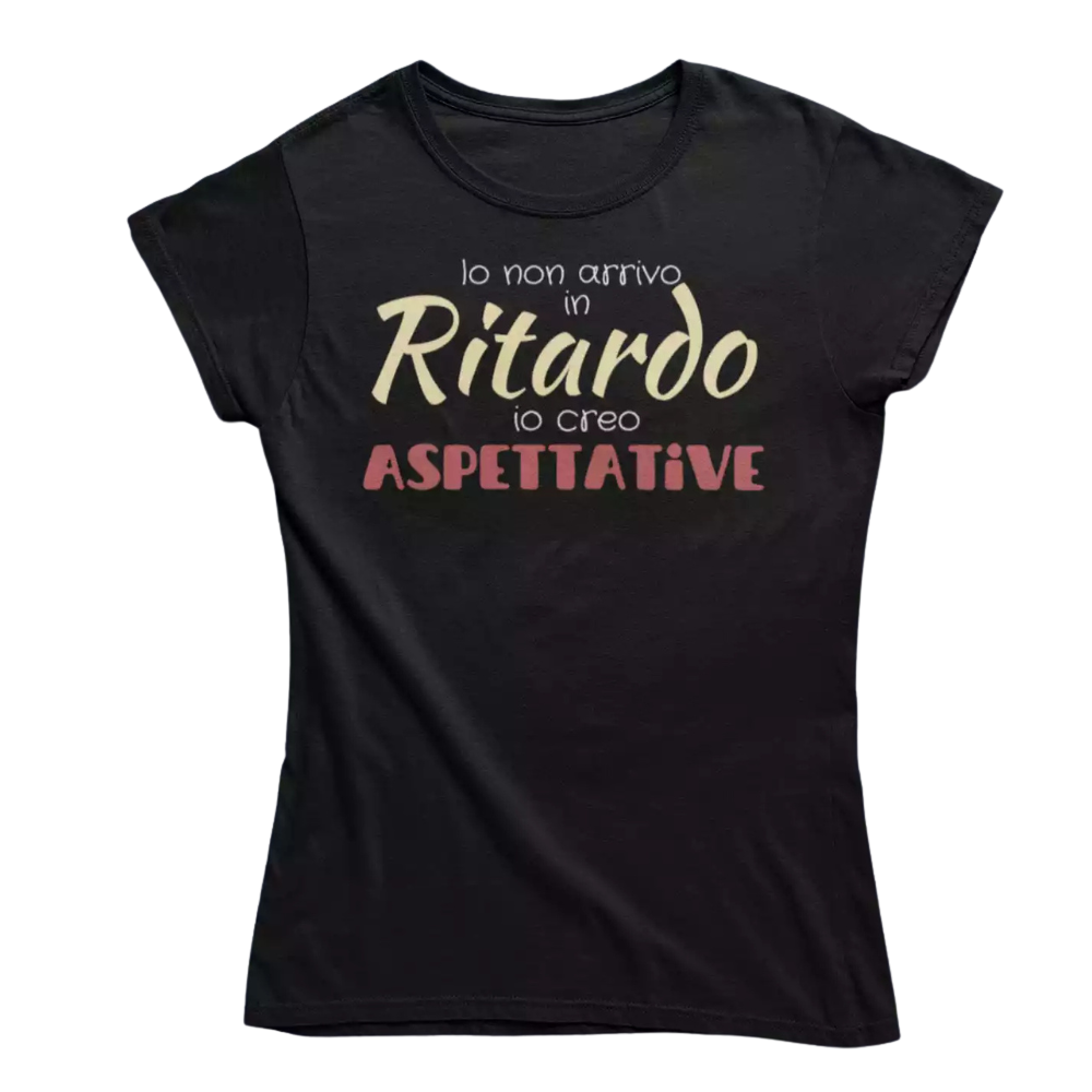 T-Shirt Donna Divertente Con Stampa Io Creo Aspettative