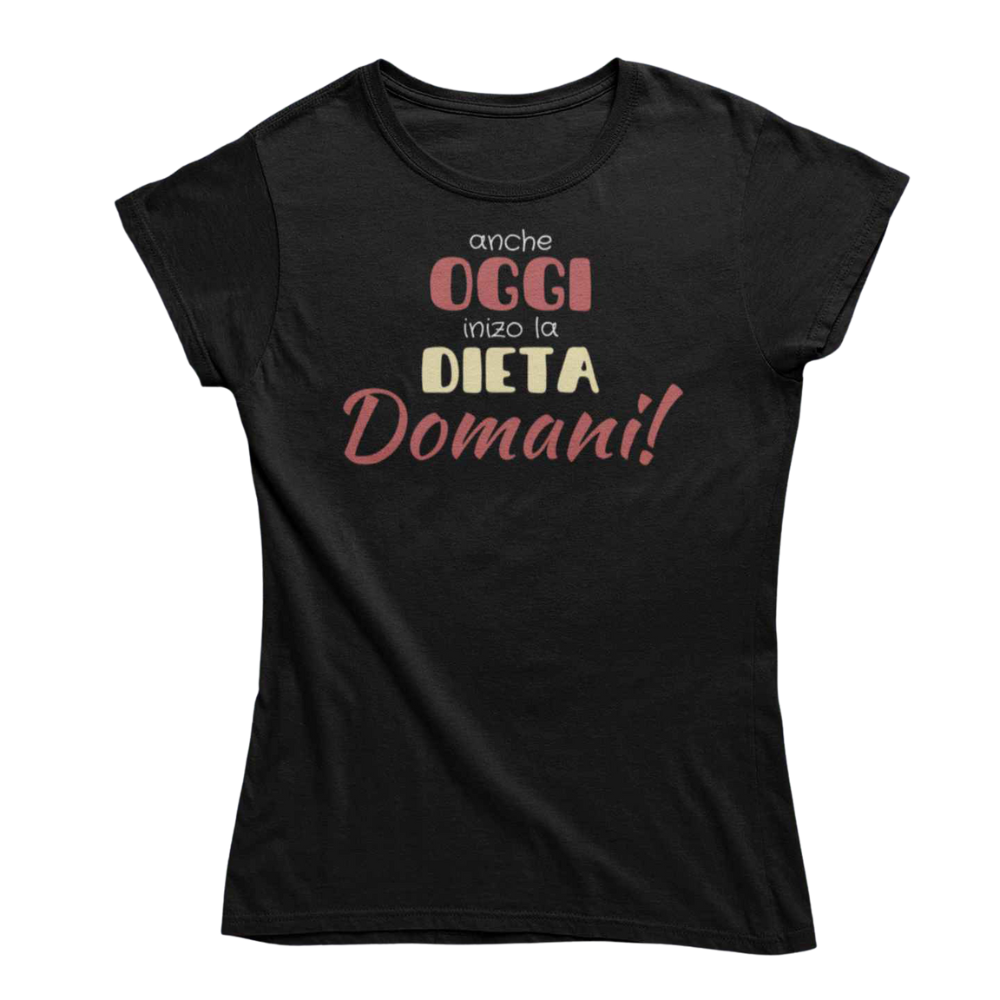 T-Shirt Uomo Divertente Con Stampa Oggi Dieta Domani