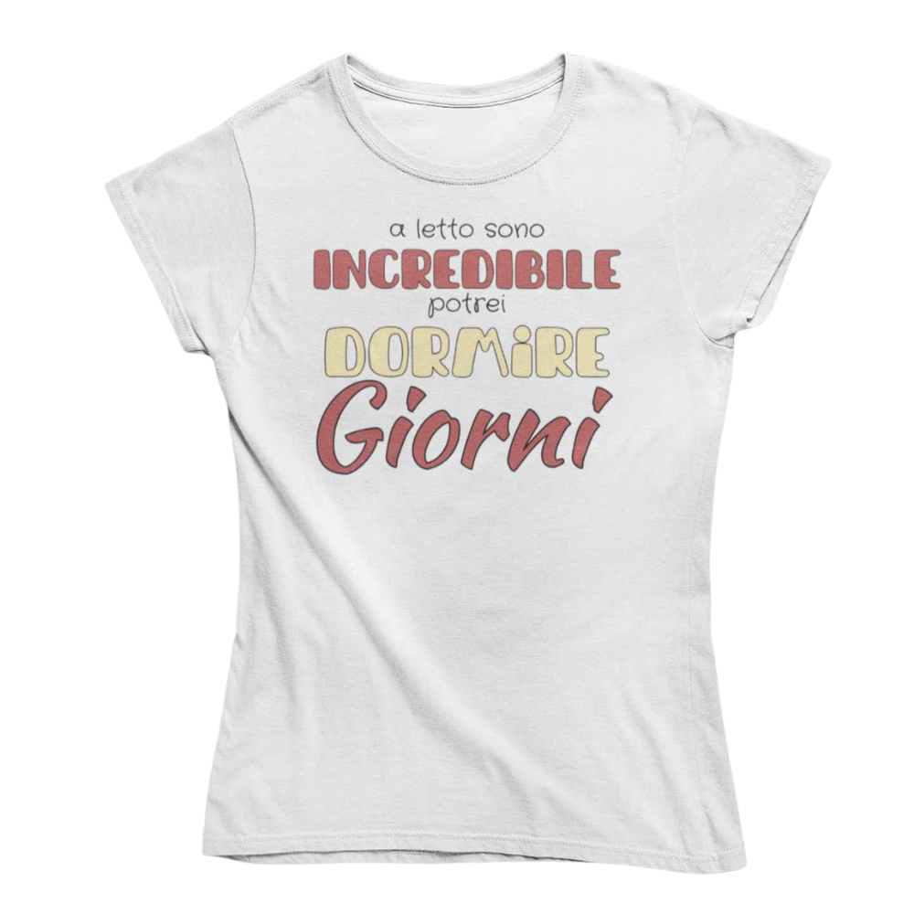 T-Shirt Uomo Divertente Con Stampa Incredibile a Letto
