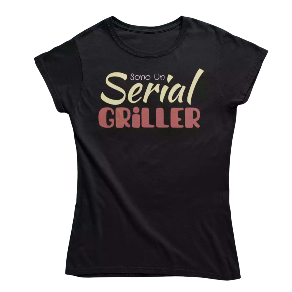 T-Shirt Uomo Divertente Con Stampa Sono Un Serial Griller
