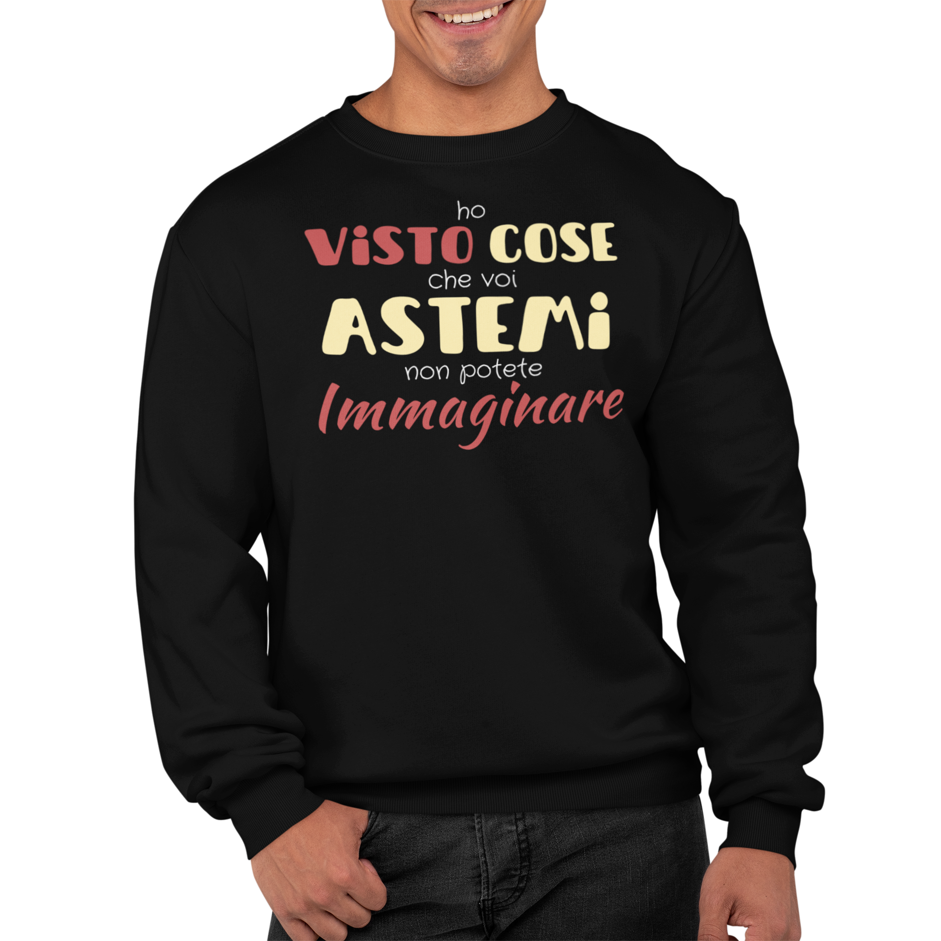 Felpa Girocollo Con Stampa Ho Visto Cose