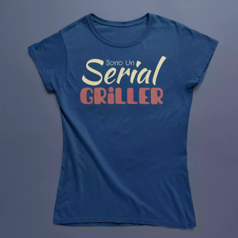 T-Shirt Unisex Divertente Con Stampa Sono Un Serial Griller