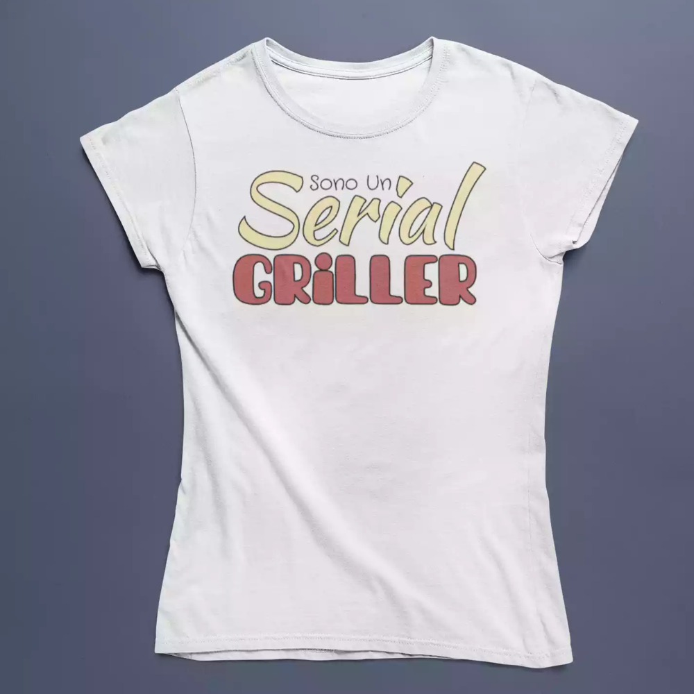 T-Shirt Unisex Divertente Con Stampa Sono Un Serial Griller