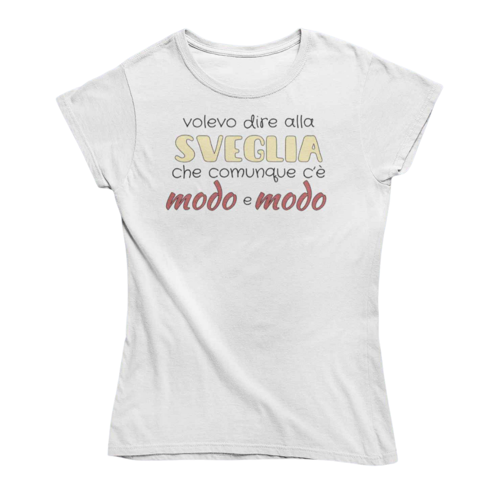 T-Shirt Donna Divertente Con Stampa Modo e Modo