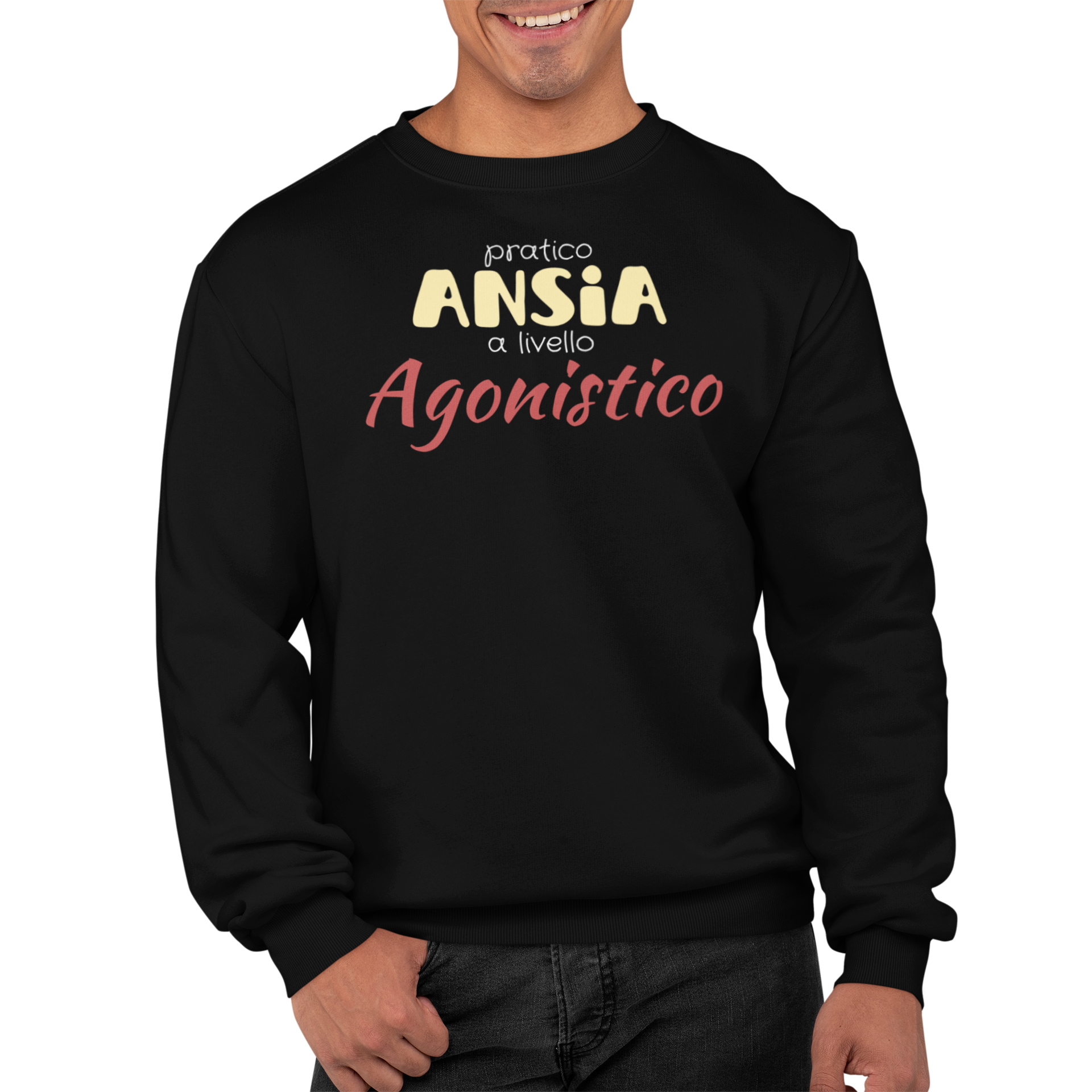 Felpa Girocollo Con Stampa Pratico Ansia