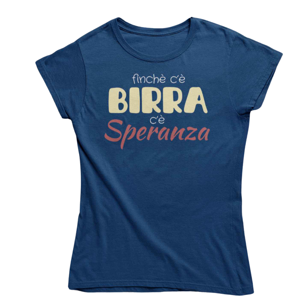 T-Shirt Donna Divertente Con Stampa Birra Speranza