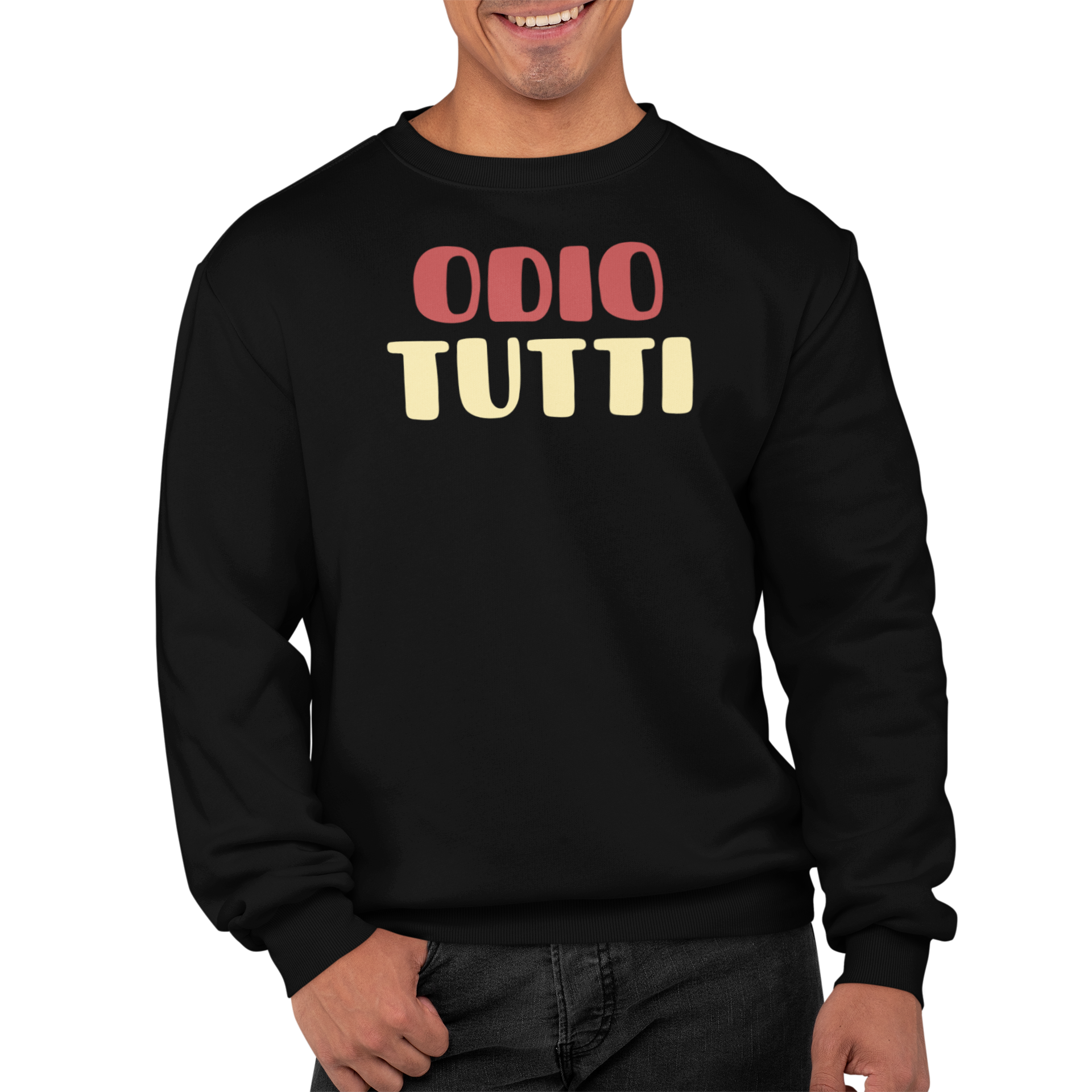 Felpa Girocollo Con Stampa Odio Tutti