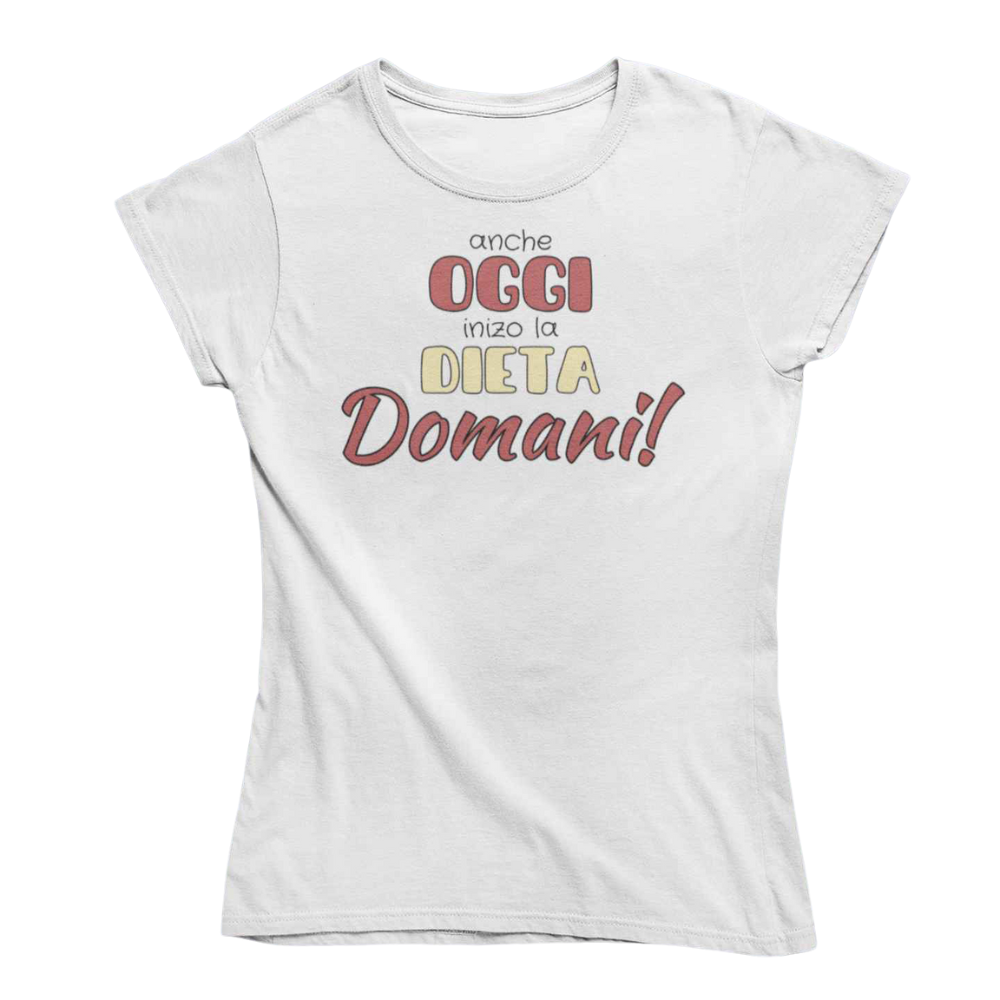 T-Shirt Uomo Divertente Con Stampa Oggi Dieta Domani