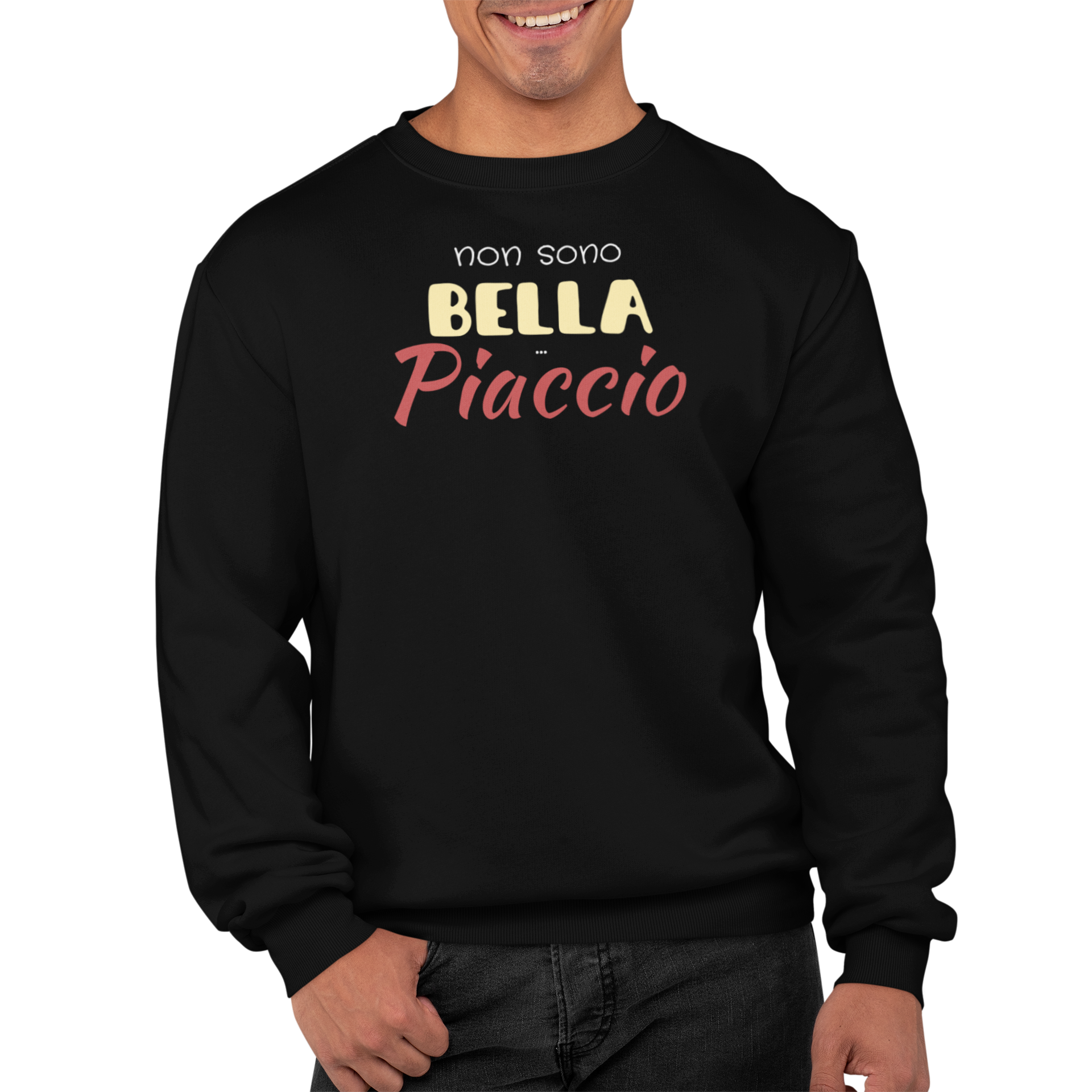 Felpa Girocollo Con Stampa Non Sono Bella Piaccio