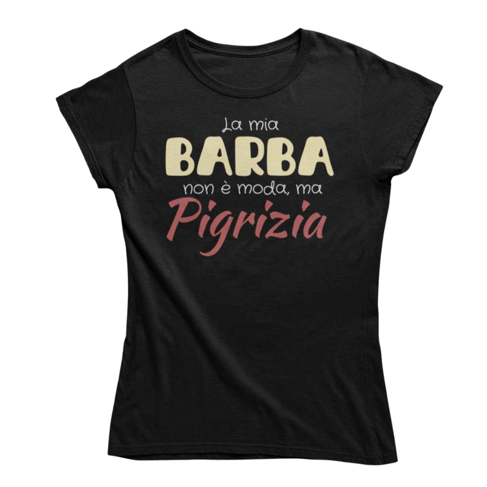 T-Shirt Uomo Divertente Con Stampa Barba Pigrizia