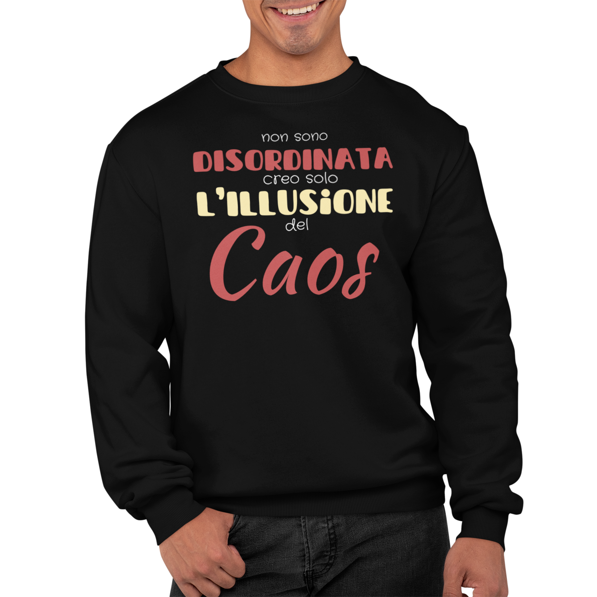 Felpa Girocollo Con Stampa Non Sono Disordinata