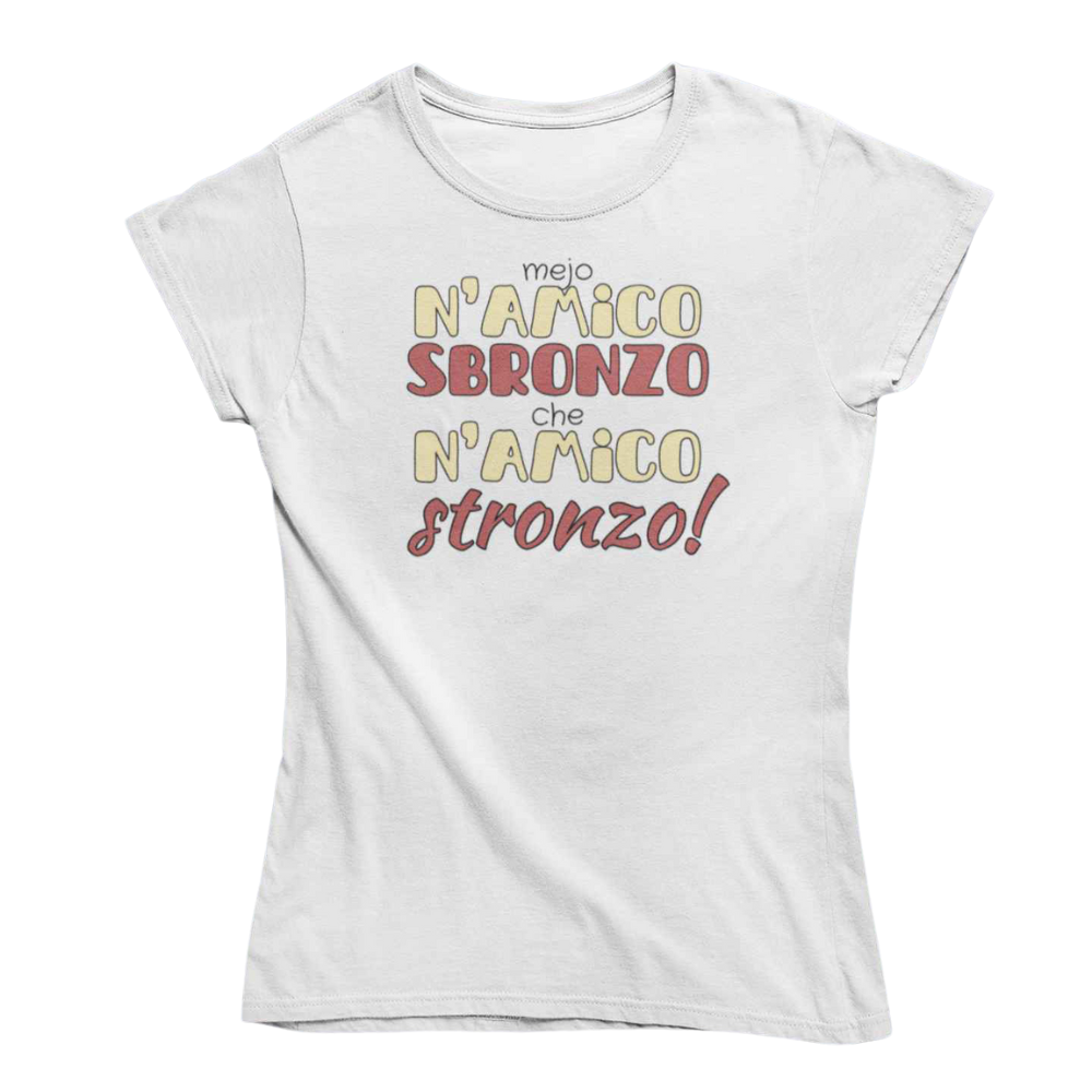 T-Shirt Uomo Divertente Con Stampa Mejo N'Amico Sbronzo