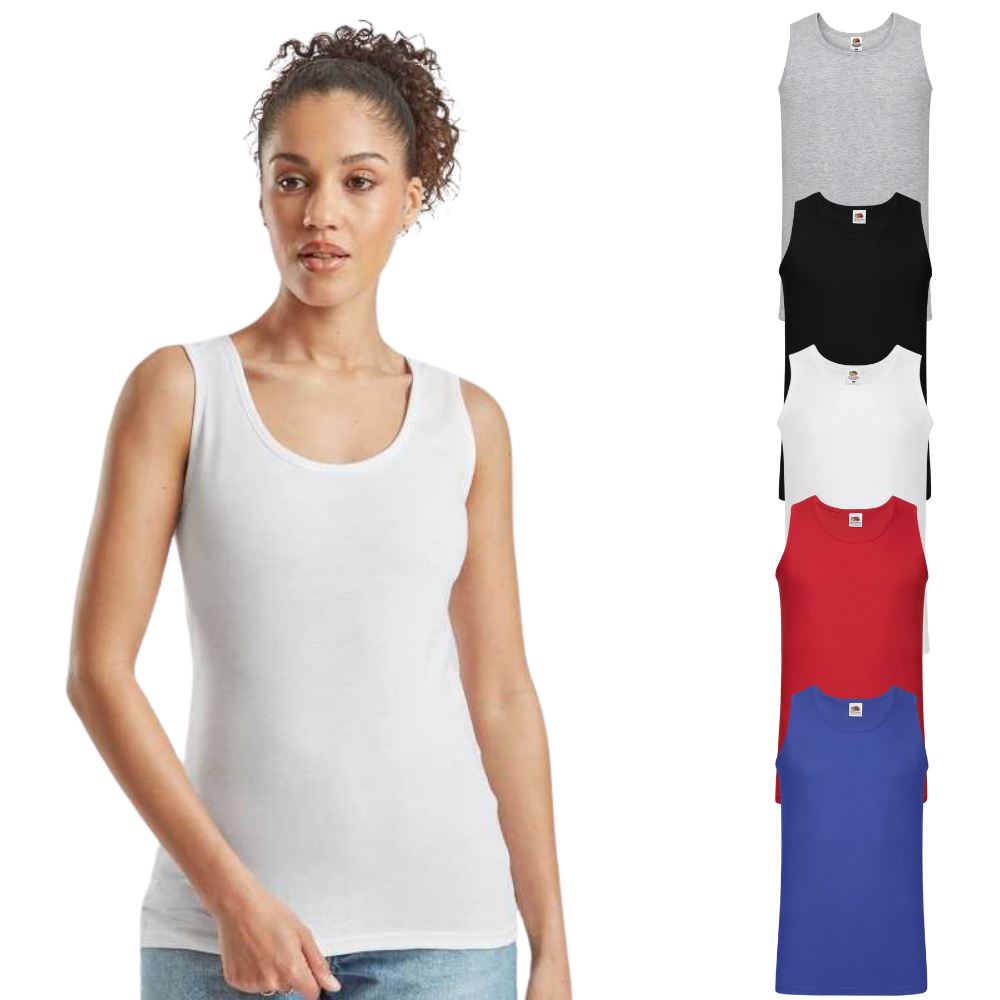 Fruit Of The Loom Athletic Vest Canotta Donna Cotone