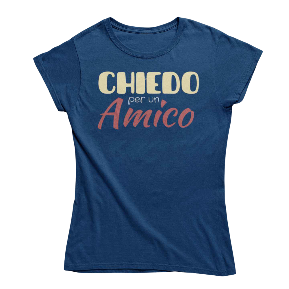 T-Shirt Uomo Divertente Con Stampa Chiedo Per Un Amico