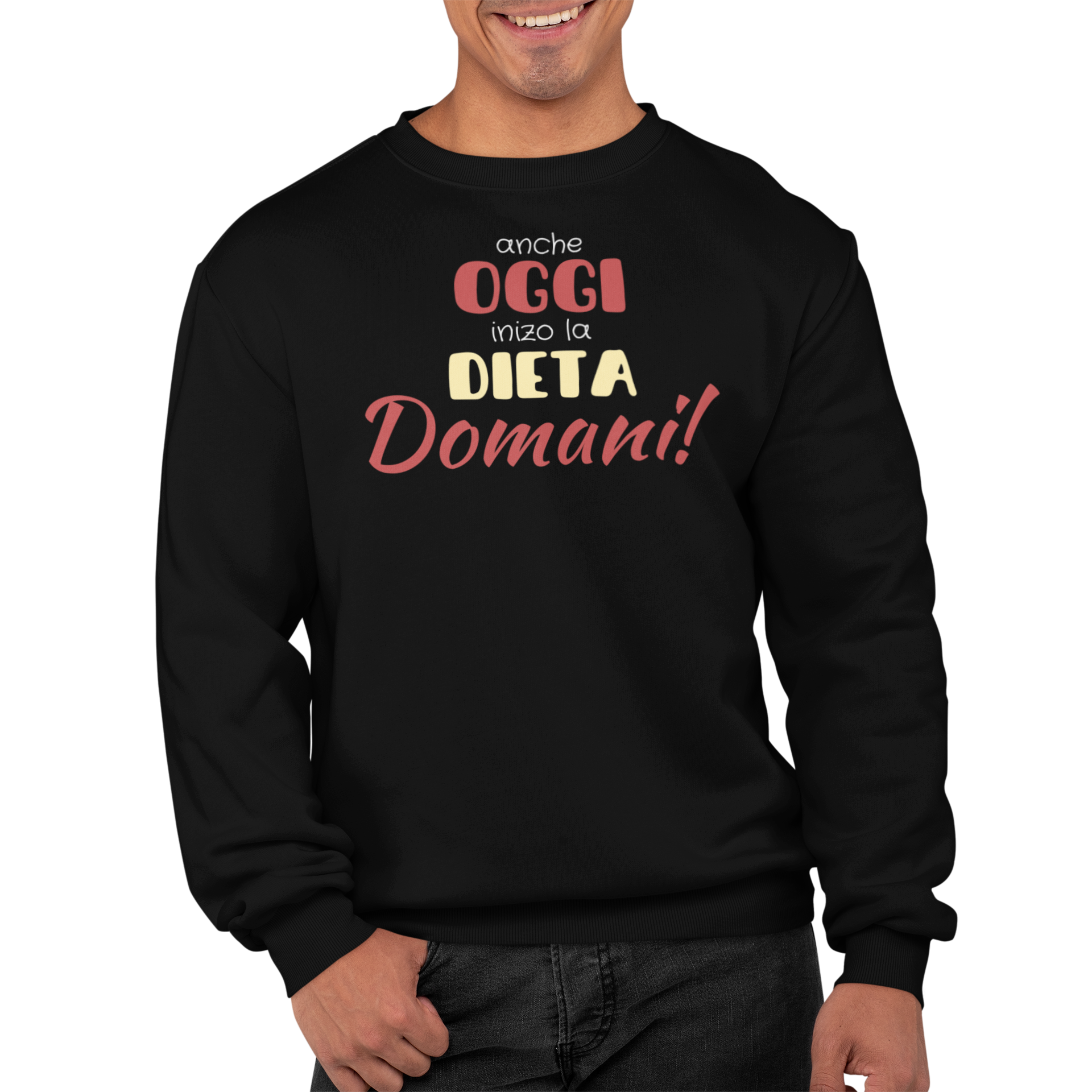 Felpa Girocollo Con Stampa Dieta Domani
