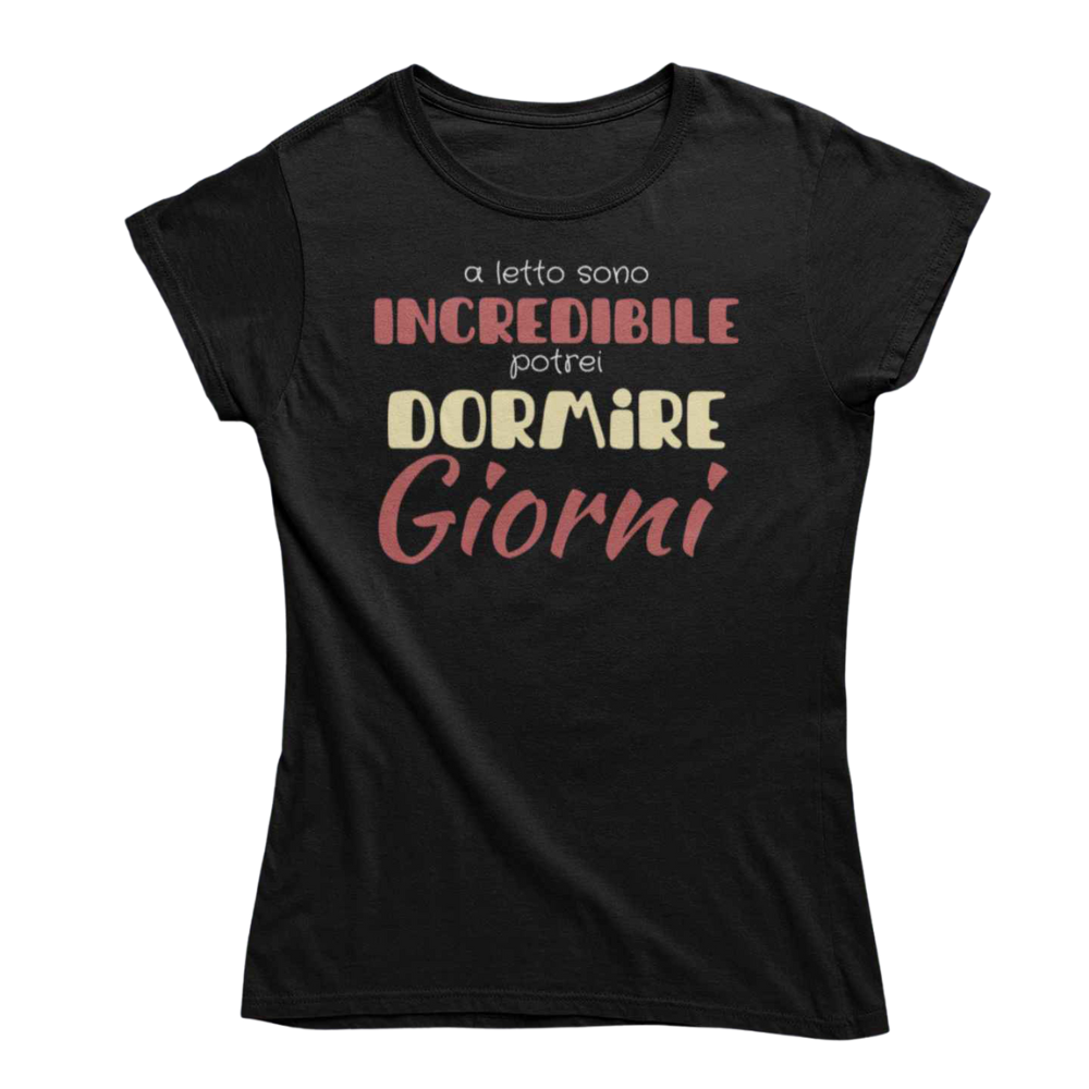T-Shirt Uomo Divertente Con Stampa Incredibile a Letto