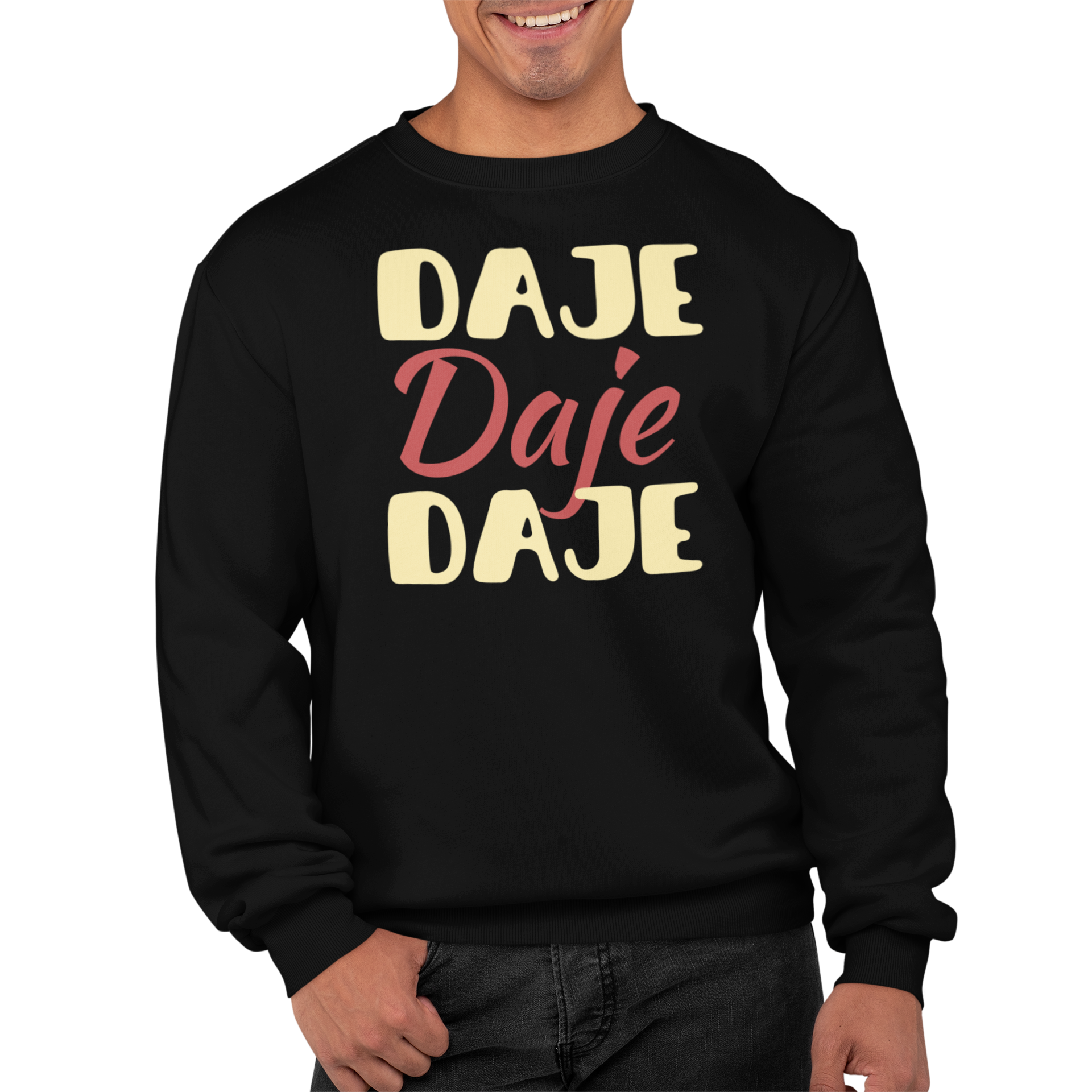 Felpa Girocollo Con Stampa Daje Daje Daje