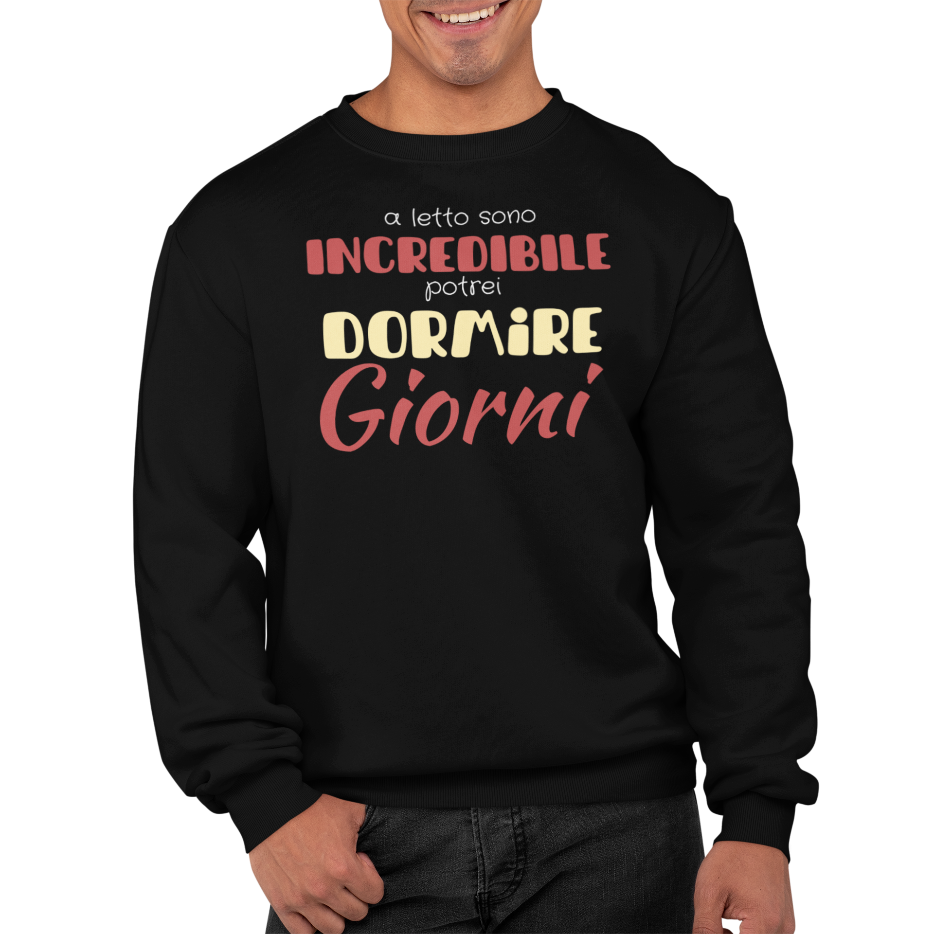 Felpa Girocollo Con Stampa Incredibile A Letto