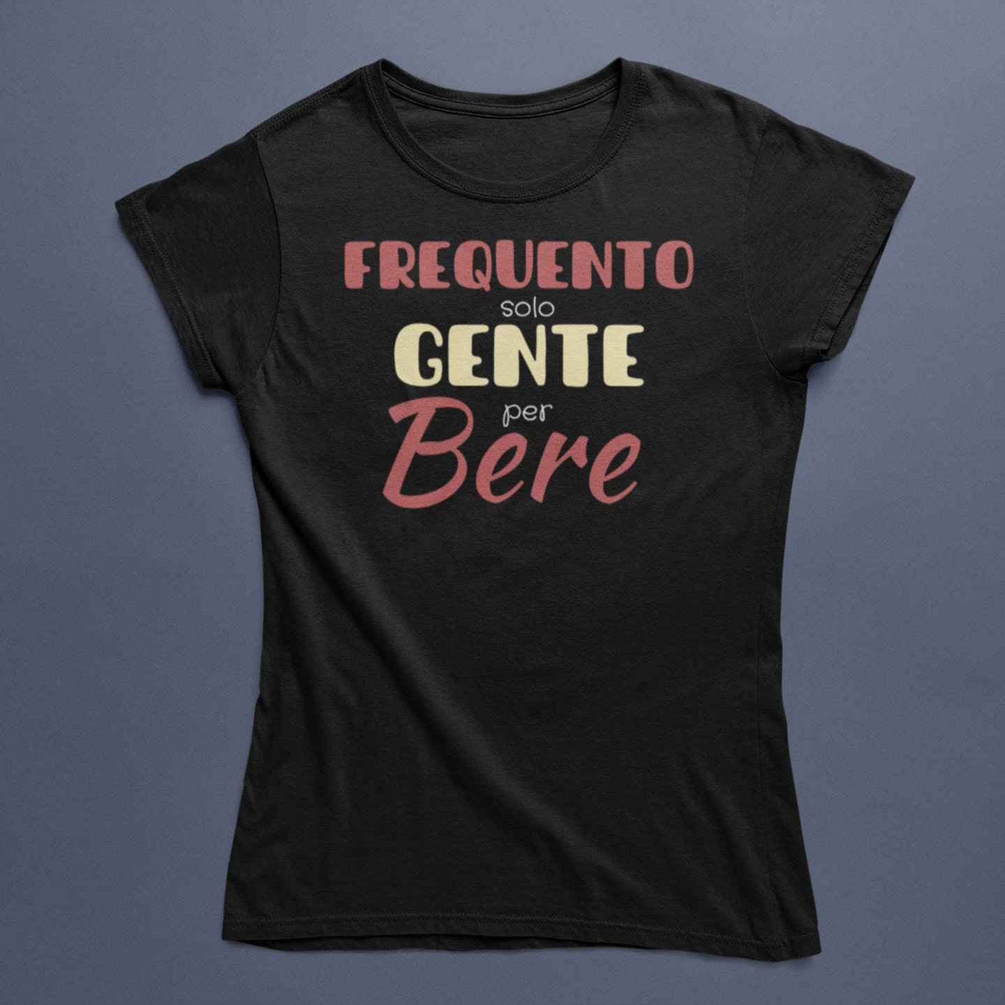 T-Shirt Divertente Con Stampa Frequento Gente