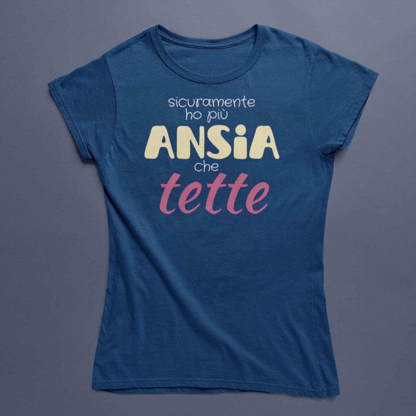 T-Shirt Unisex Divertente Con Stampa Ho Pia Ansia Che Tette