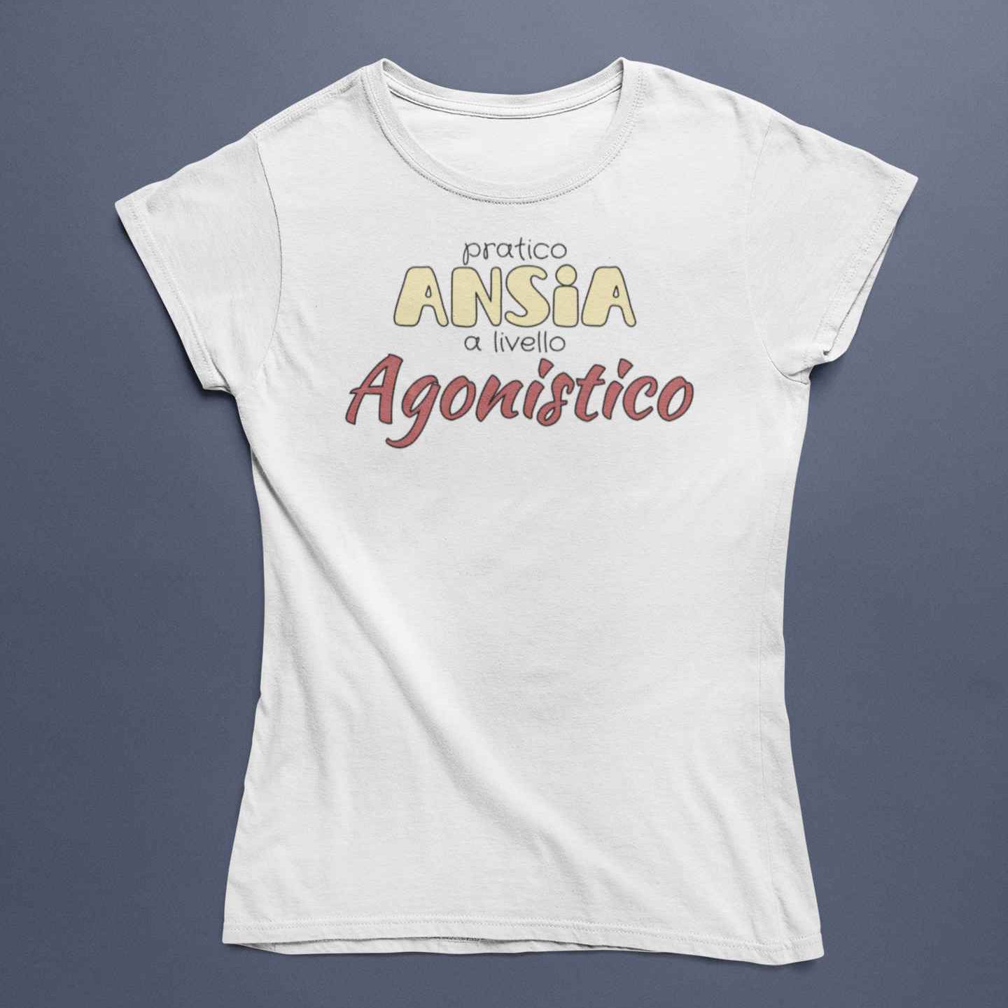 T-Shirt Unisex Divertente Con Stampa Pratico Ansia A Livello Agonistico