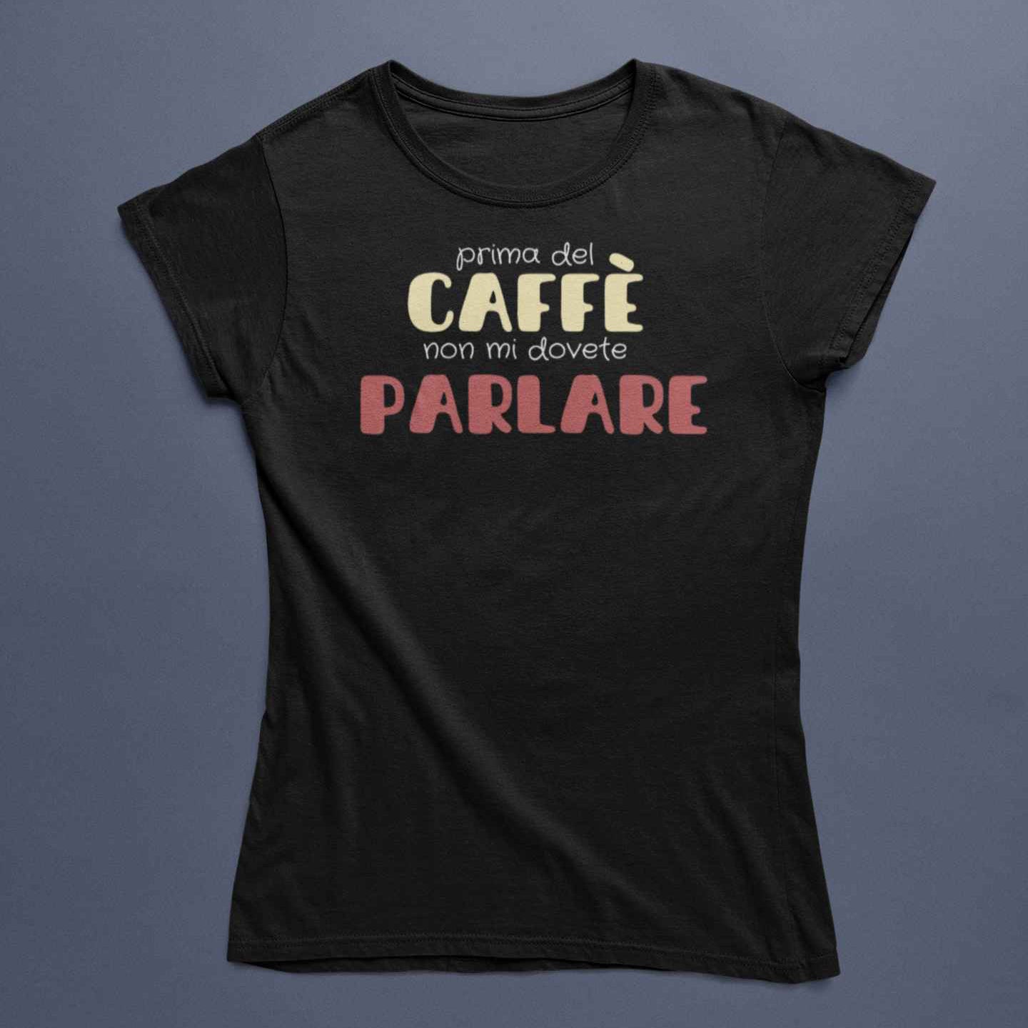 T-Shirt Unisex Divertente Con Stampa Prima Del Caffè