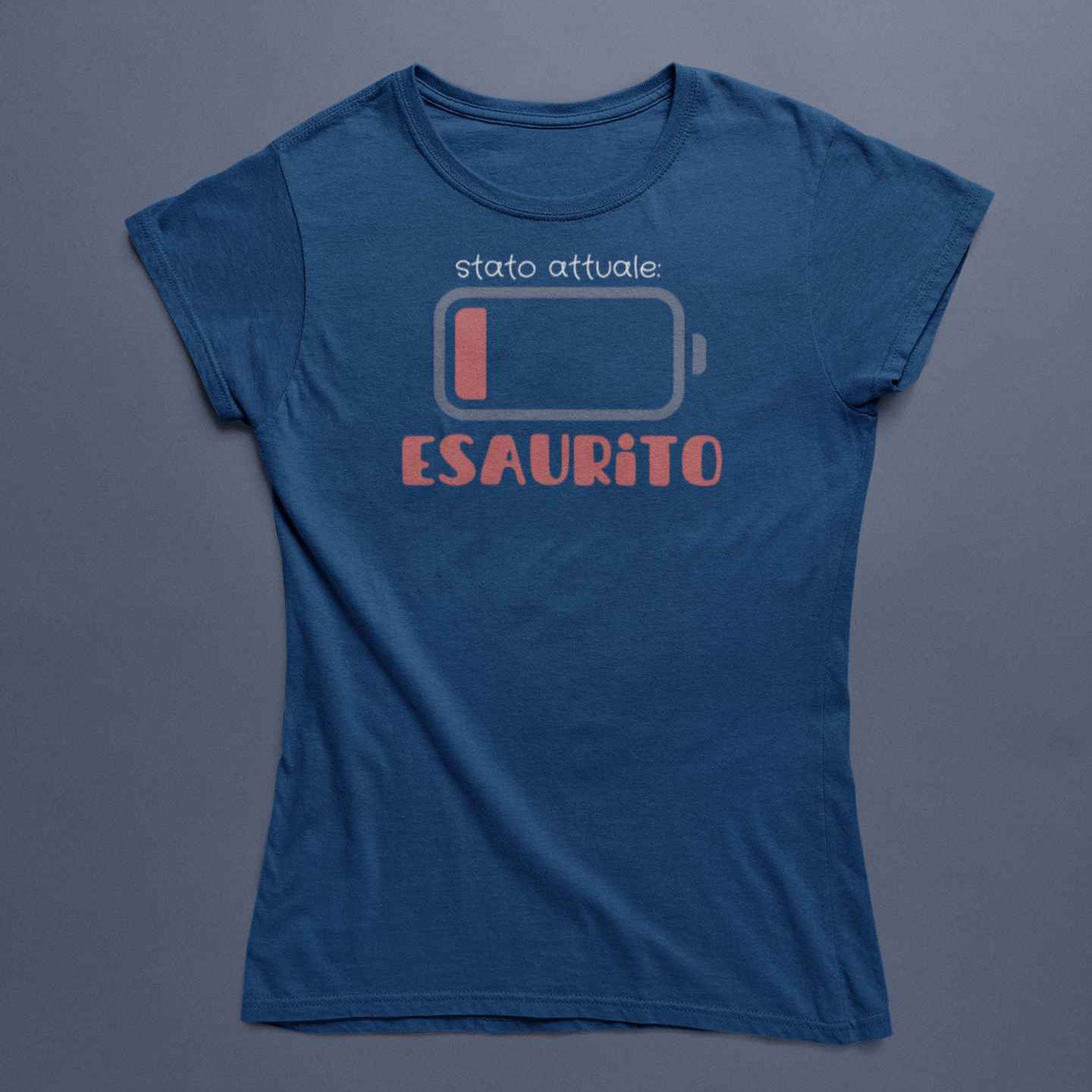 T-Shirt Unisex Divertente Con Stampa Stato Attuale Esaurito