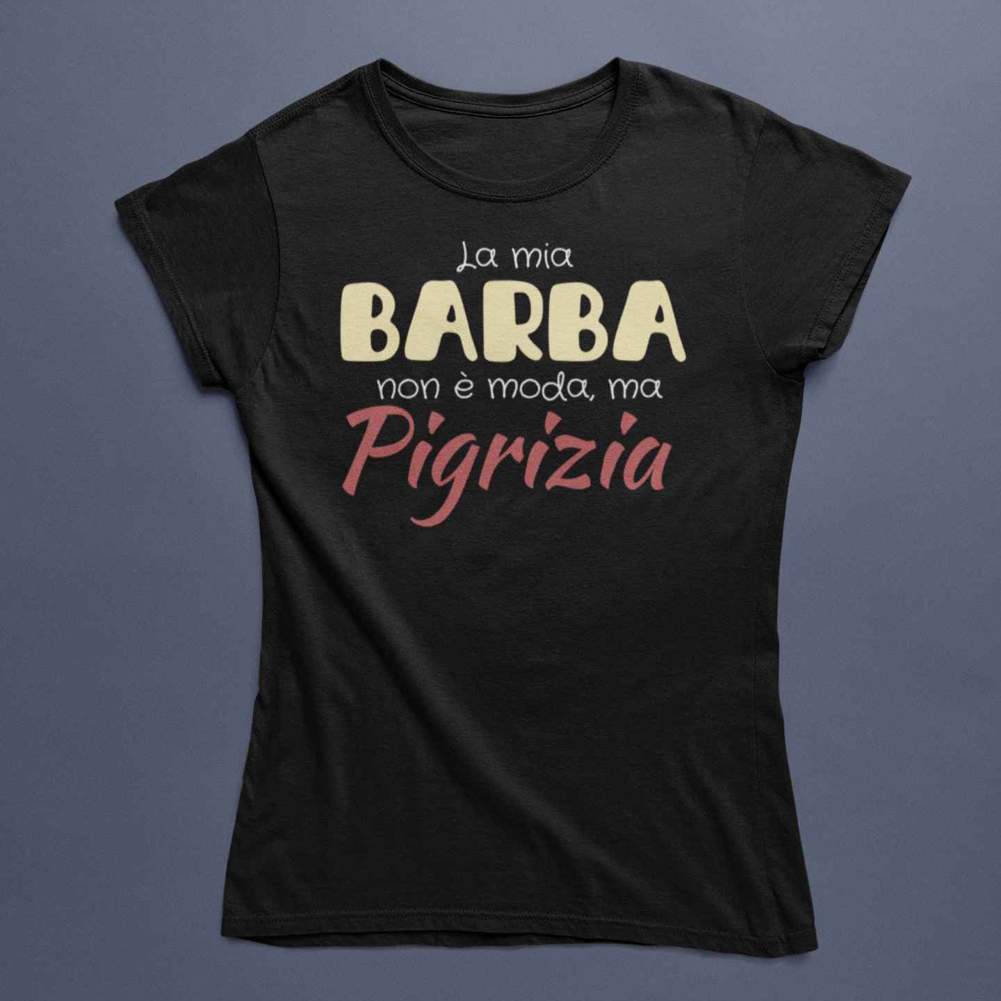 T-Shirt Divertente Con Stampa Barba Pigrizia